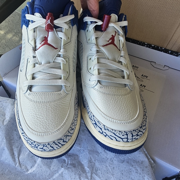 Size 11.5 - Air Jordan Spizike Low Sail Storm Blue
